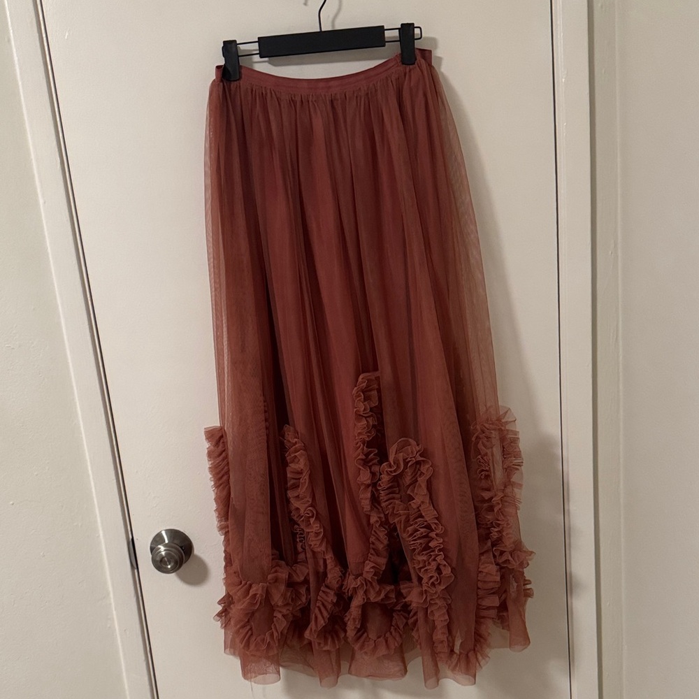 Elegant Ruffled Pink Skirt